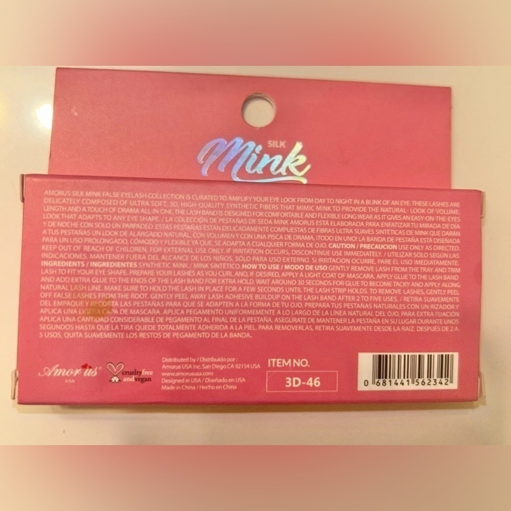 Amorus Cosmetics Handmade 3D Effect Silk Faux Mink False Eyelashes Lashes #46 - Picture 3 of 4